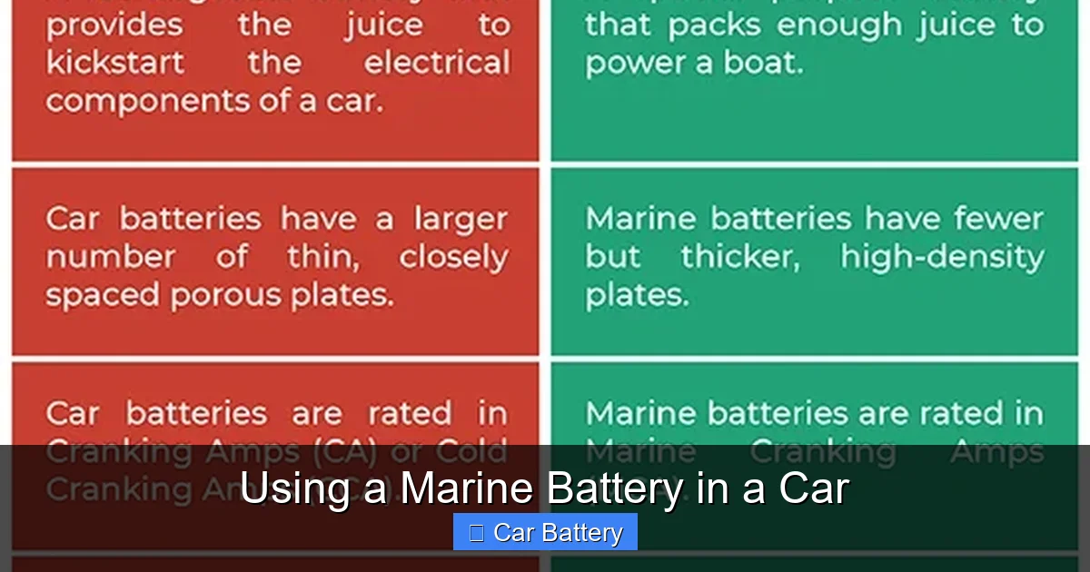 Using a Marine Battery in a Car