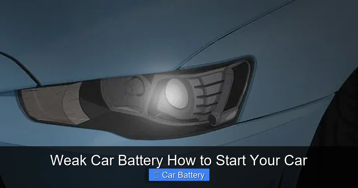 Weak Car Battery How to Start Your Car
