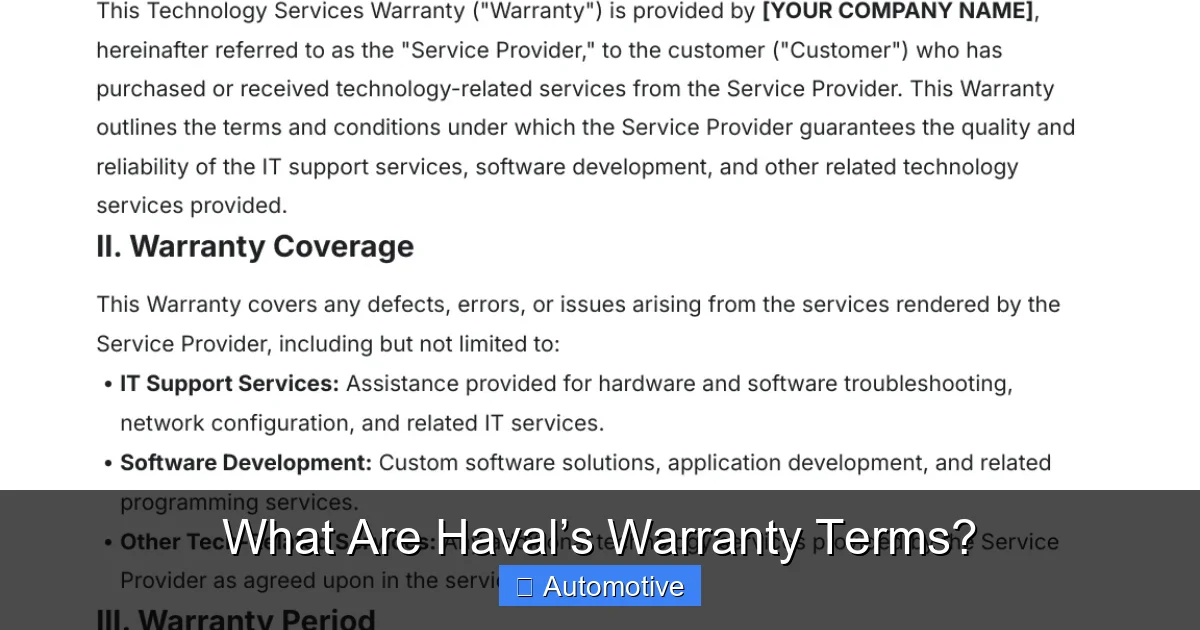 What Are Haval’s Warranty Terms?