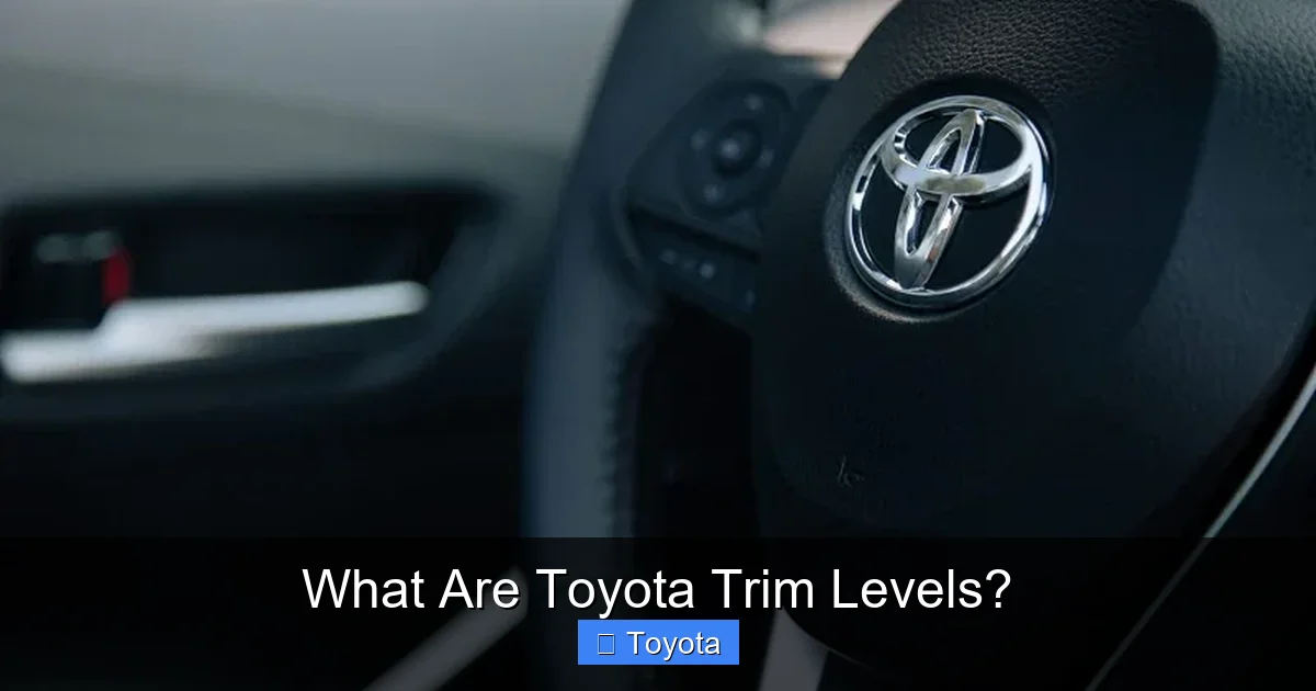 What Are Toyota Trim Levels?