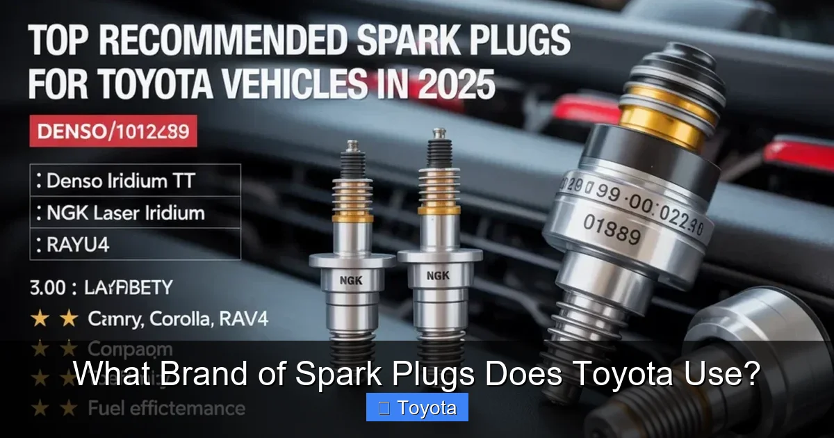 What Brand of Spark Plugs Does Toyota Use?