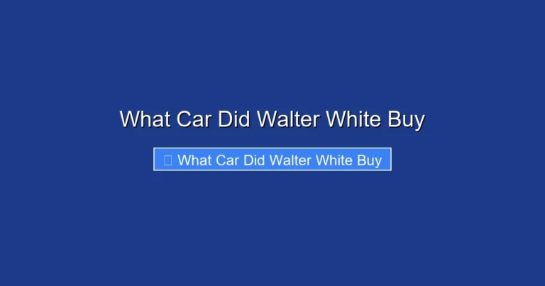 What Car Did Walter White Buy