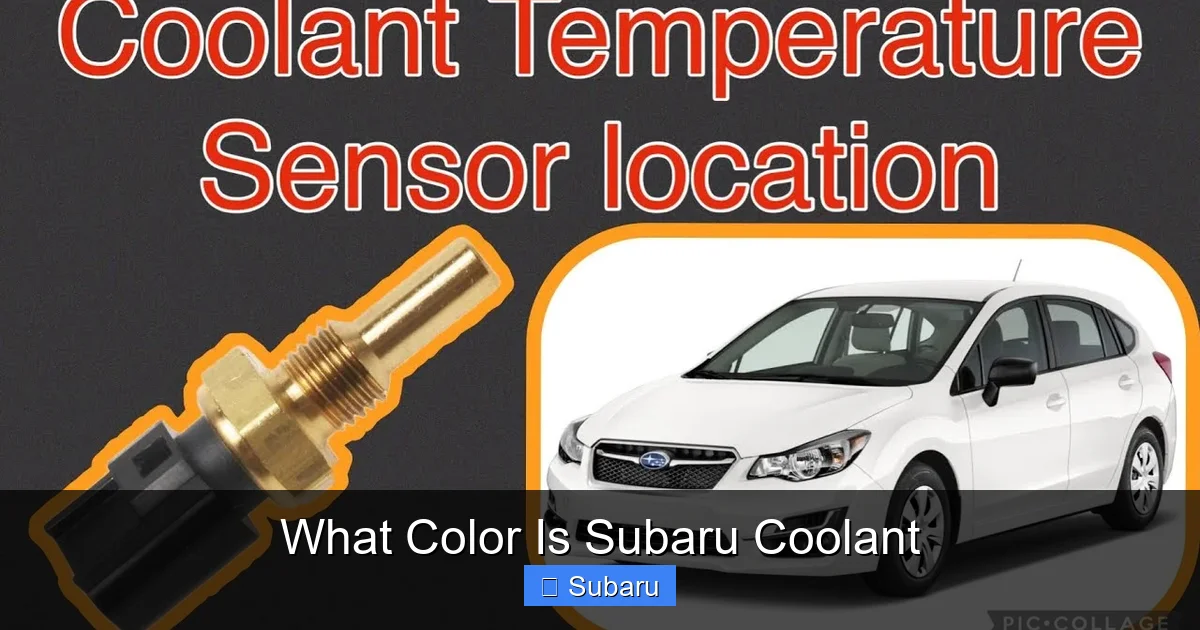 What Color Is Subaru Coolant