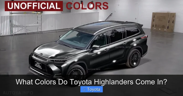 What Colors Do Toyota Highlanders Come In?