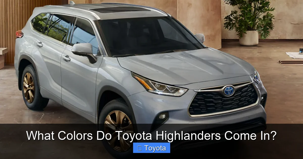 What Colors Do Toyota Highlanders Come In?