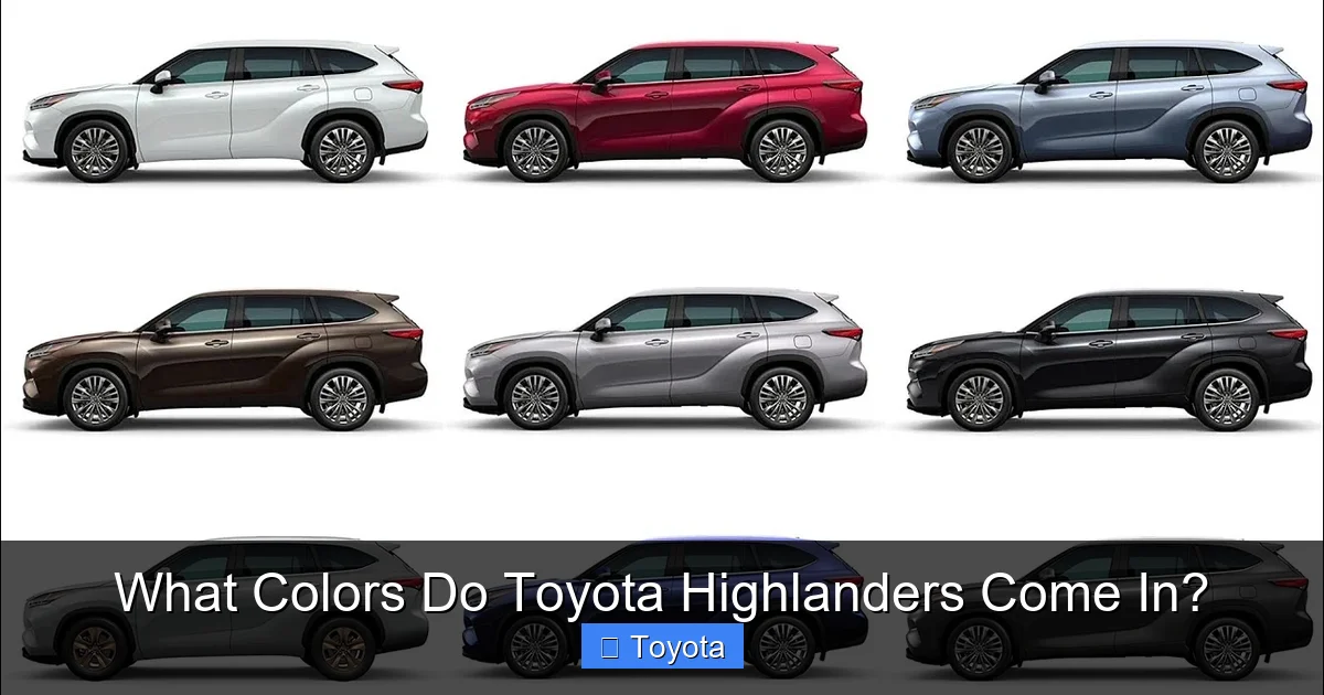 What Colors Do Toyota Highlanders Come In?