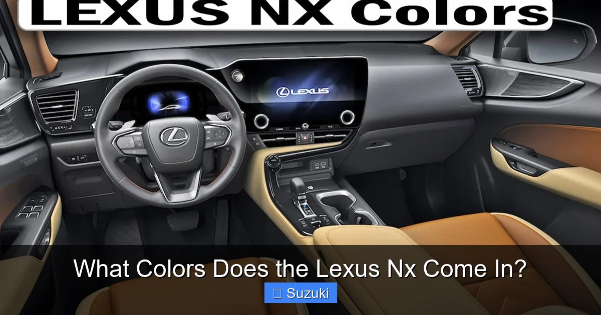 What Colors Does the Lexus Nx Come In?