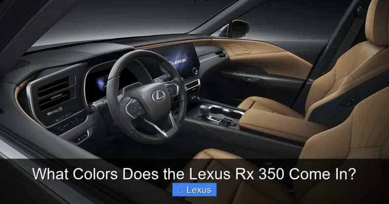 What Colors Does the Lexus Rx 350 Come In?