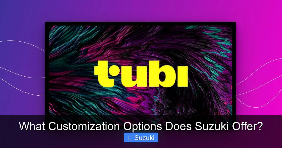 What Customization Options Does Suzuki Offer?