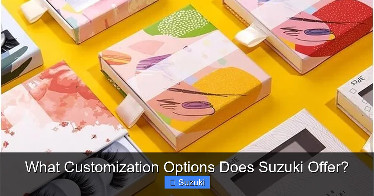 What Customization Options Does Suzuki Offer?