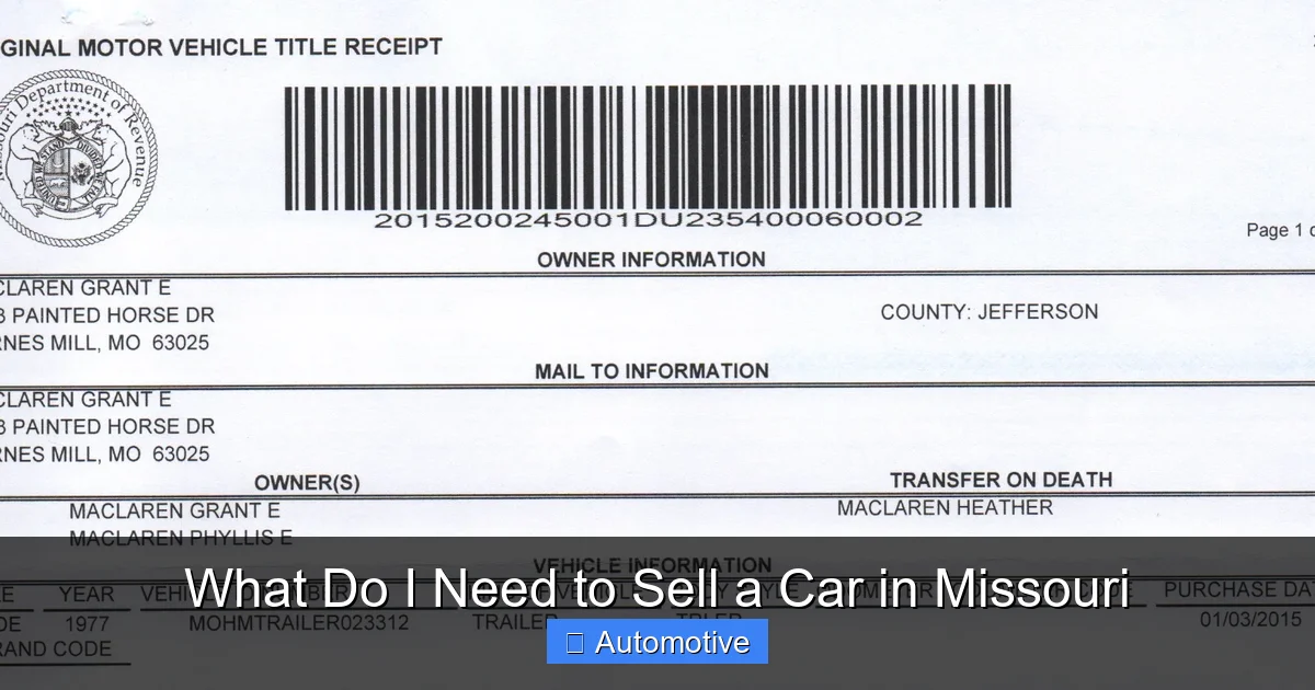 What Do I Need to Sell a Car in Missouri