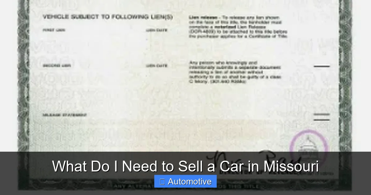 What Do I Need to Sell a Car in Missouri