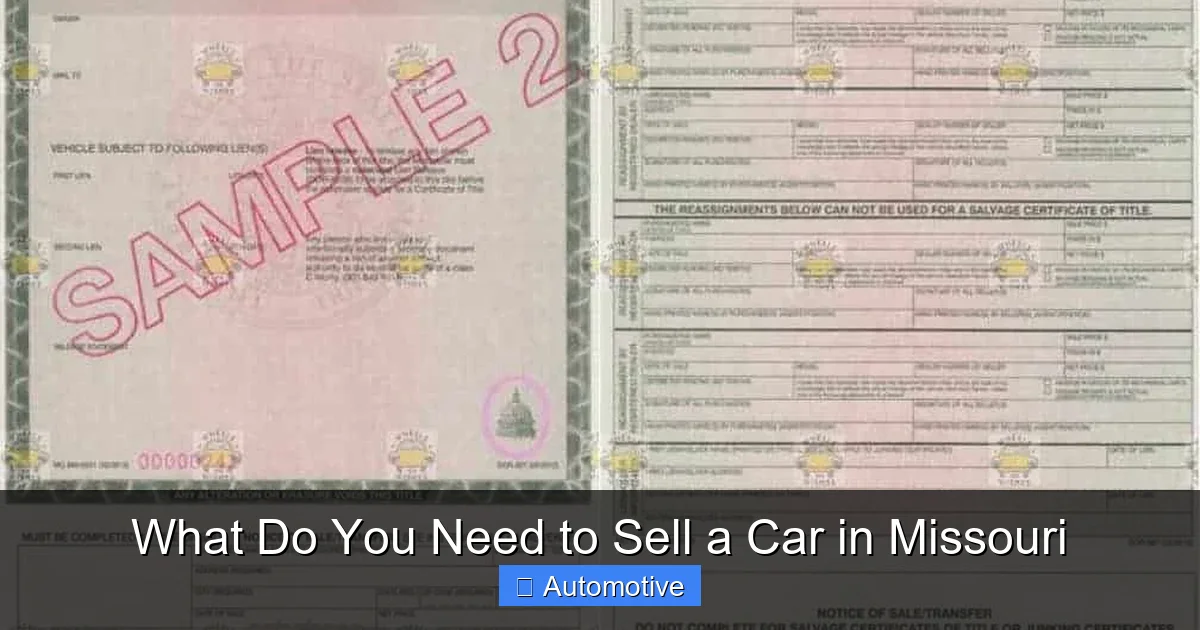 What Do You Need to Sell a Car in Missouri