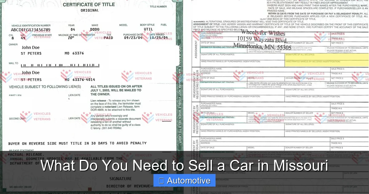 What Do You Need to Sell a Car in Missouri