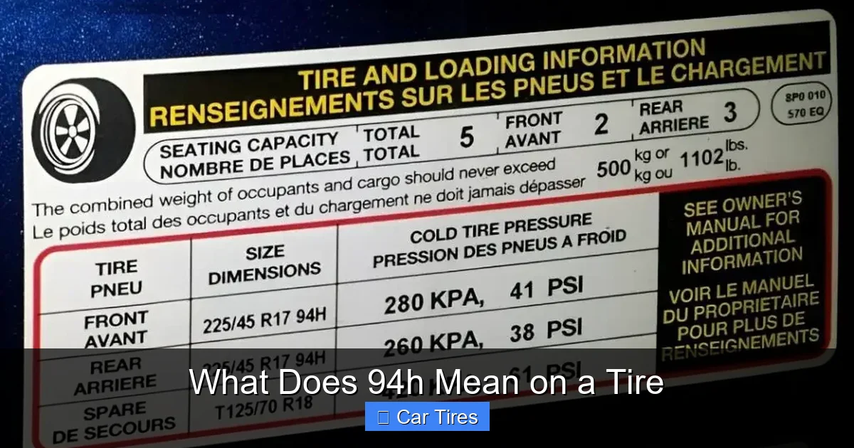 What Does 94h Mean on a Tire