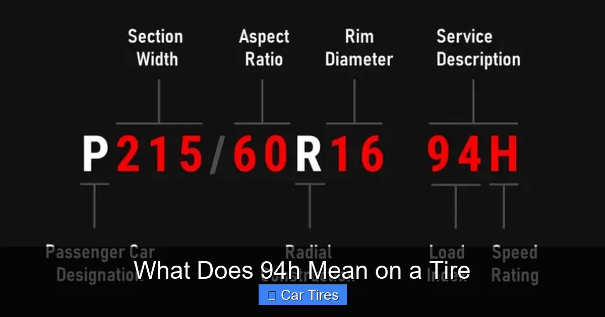 What Does 94h Mean on a Tire