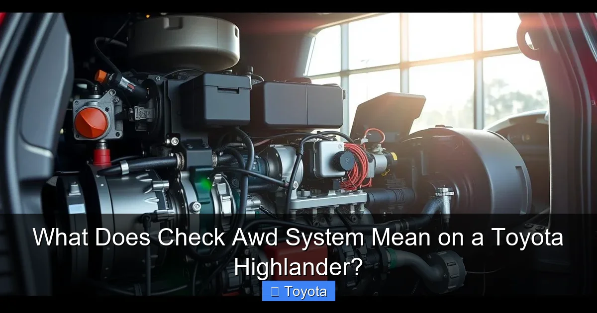 What Does Check Awd System Mean on a Toyota Highlander?