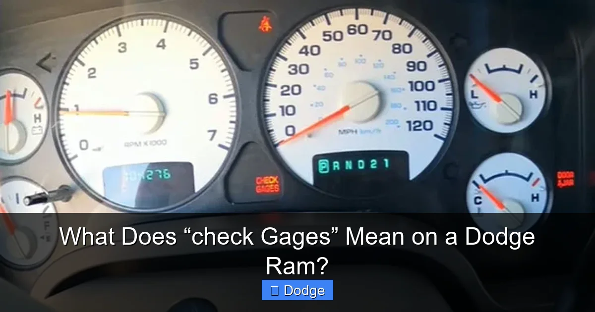 What Does “check Gages” Mean on a Dodge Ram?