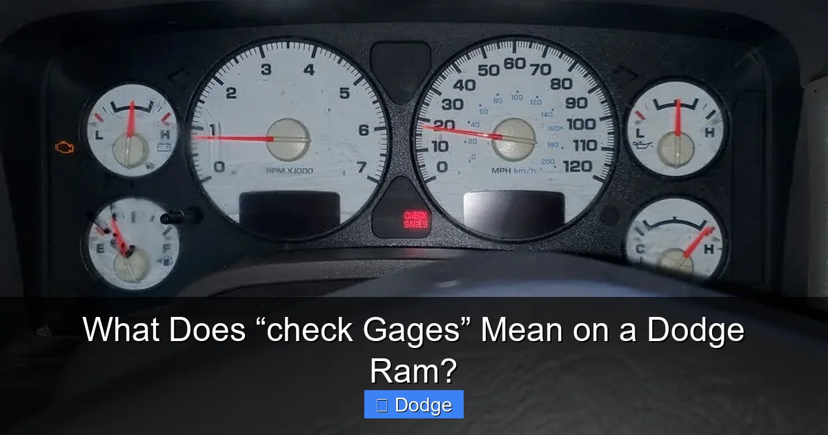What Does “check Gages” Mean on a Dodge Ram?