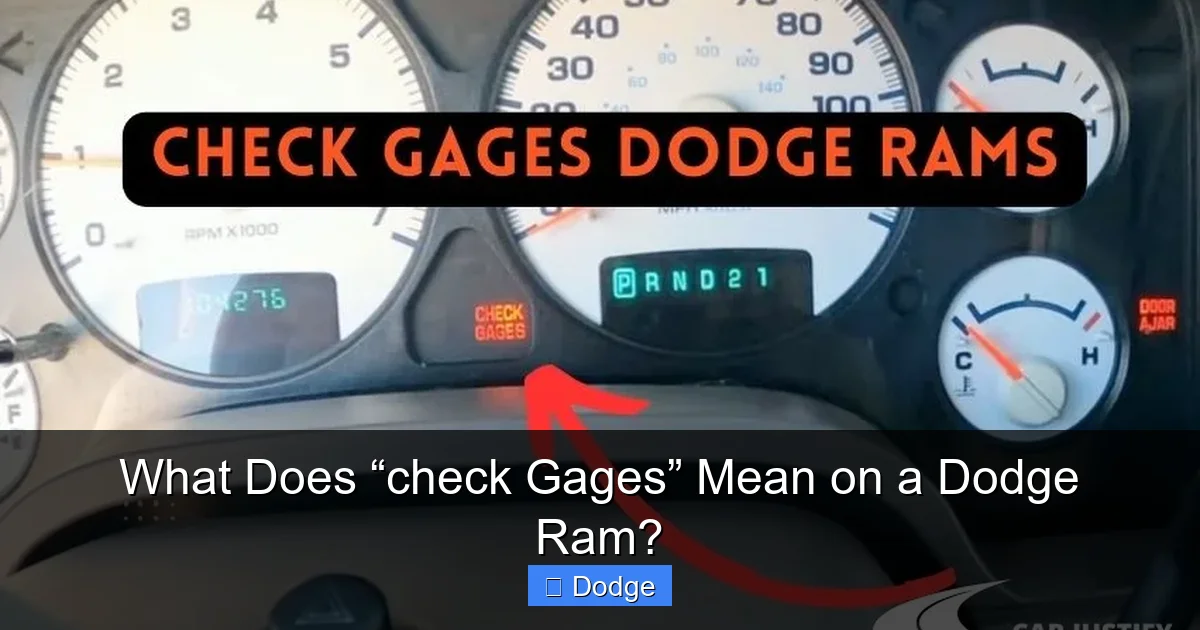 What Does “check Gages” Mean on a Dodge Ram?