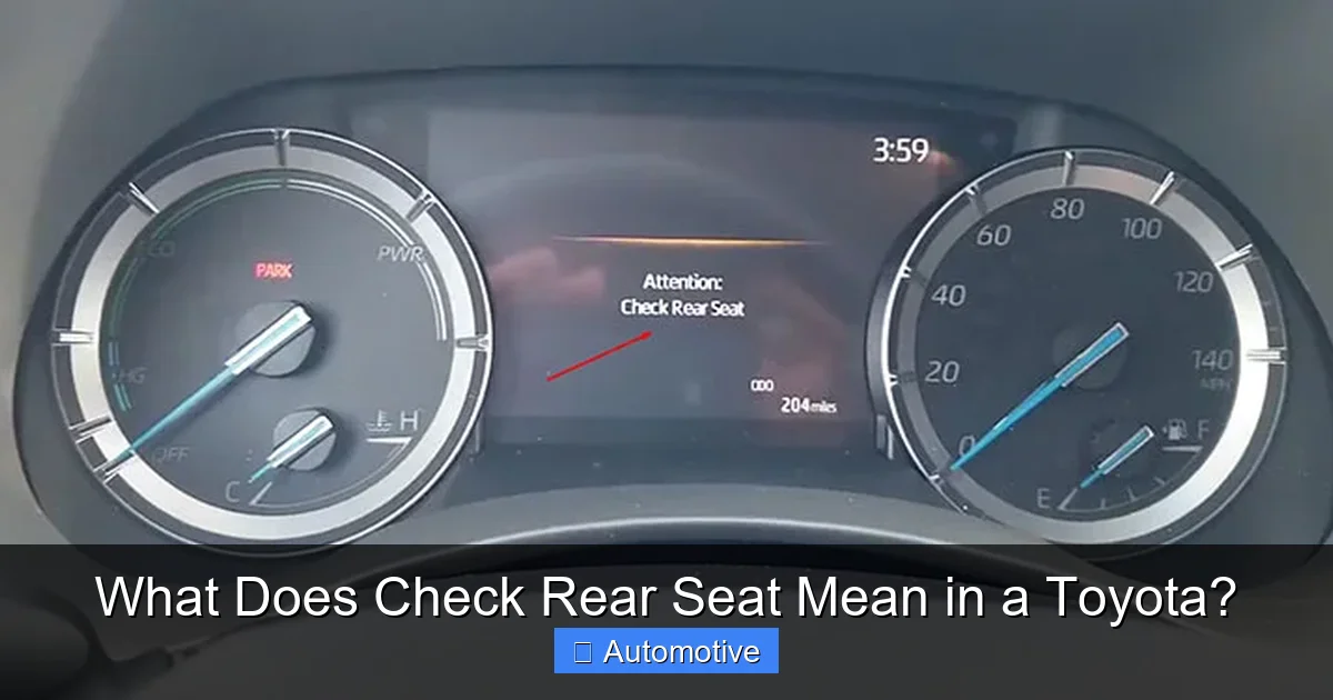 What Does Check Rear Seat Mean in a Toyota?