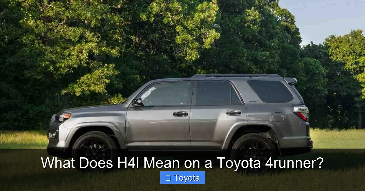 What Does H4l Mean on a Toyota 4runner?