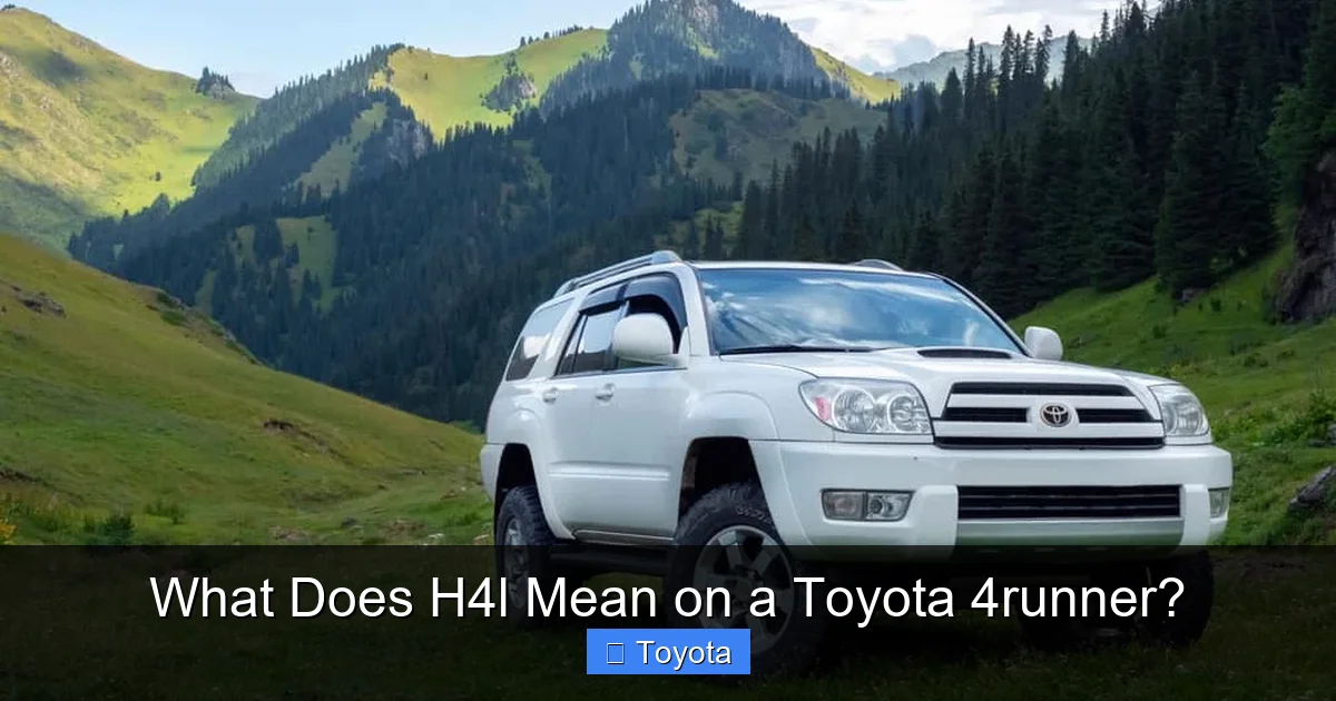 What Does H4l Mean on a Toyota 4runner?