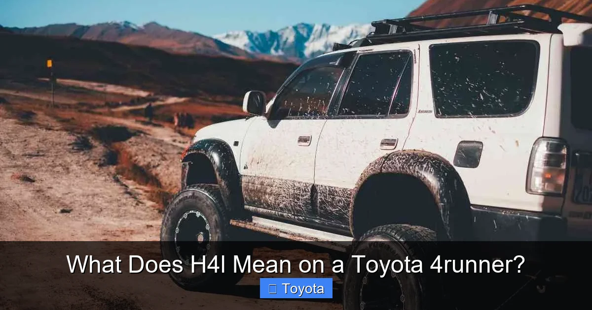 What Does H4l Mean on a Toyota 4runner?