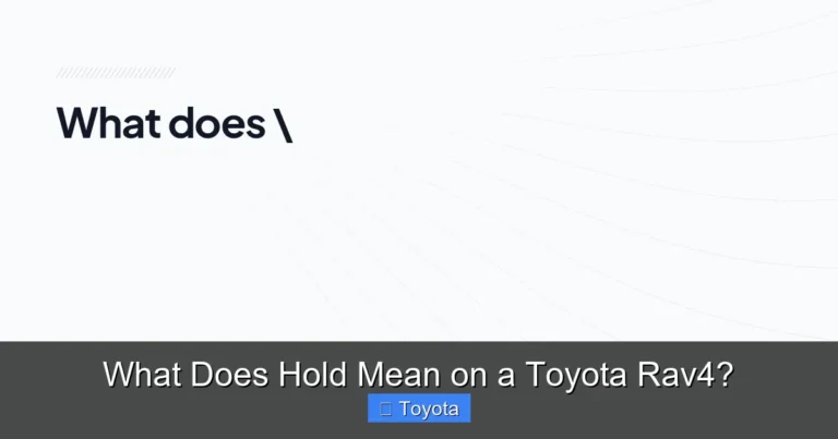 What Does Hold Mean on a Toyota Rav4?