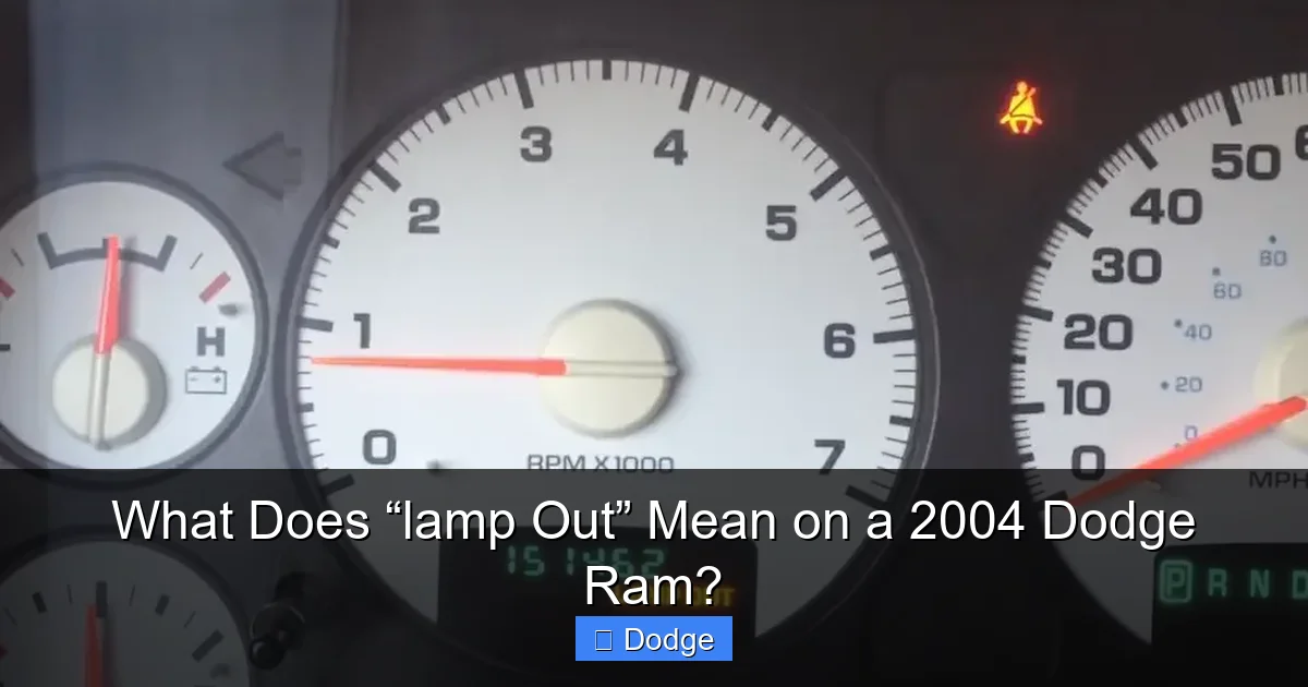 What Does “lamp Out” Mean on a 2004 Dodge Ram?