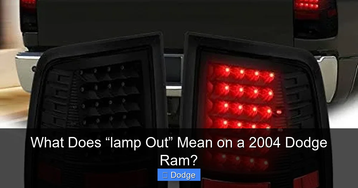 What Does “lamp Out” Mean on a 2004 Dodge Ram?