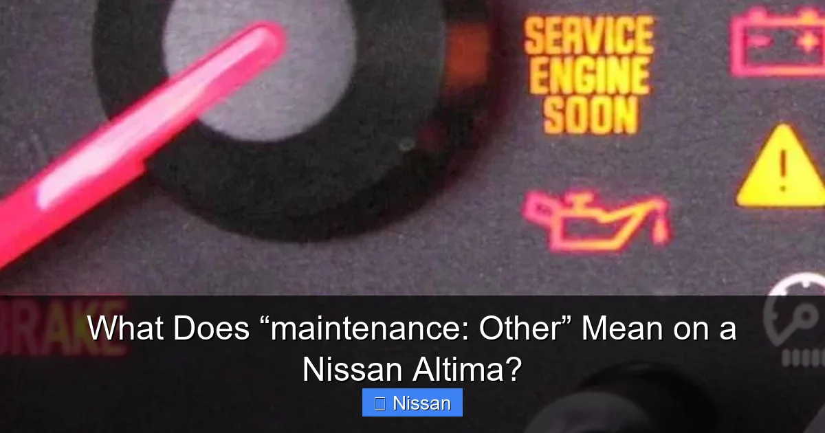What Does “maintenance: Other” Mean on a Nissan Altima?
