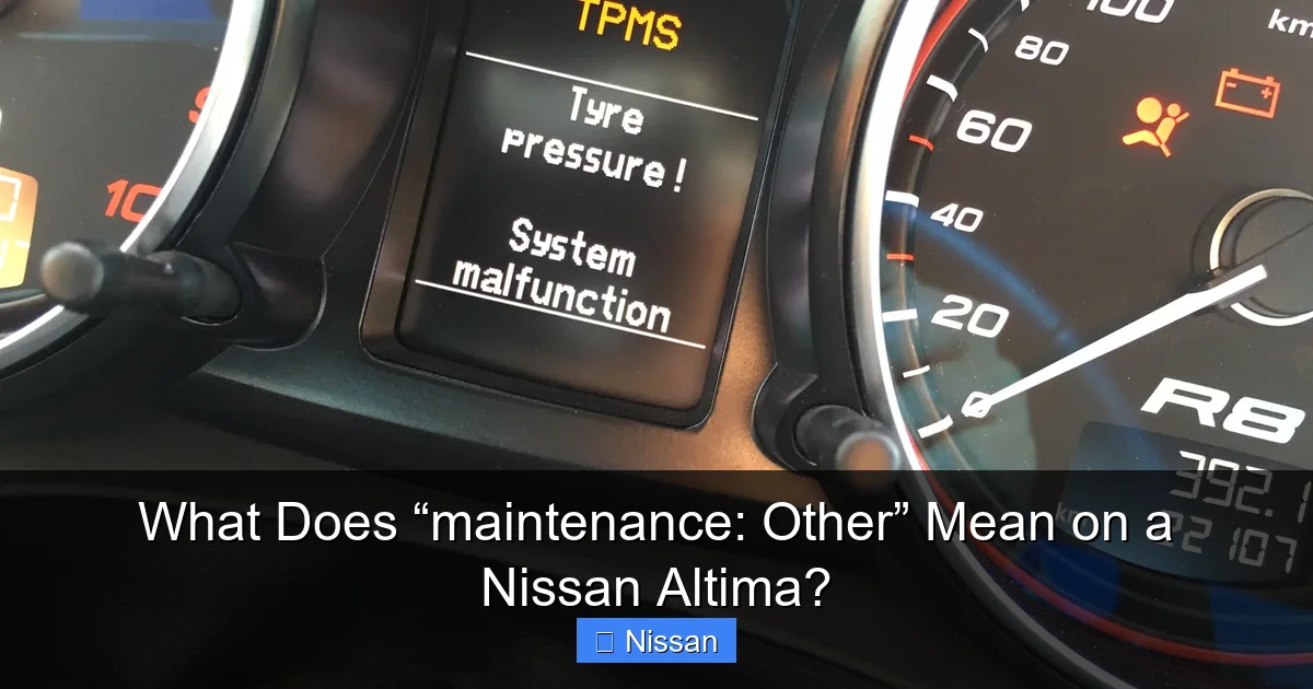 What Does “maintenance: Other” Mean on a Nissan Altima?