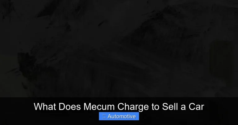 What Does Mecum Charge to Sell a Car