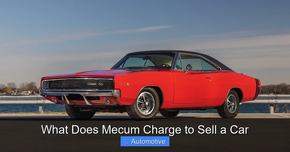 What Does Mecum Charge to Sell a Car