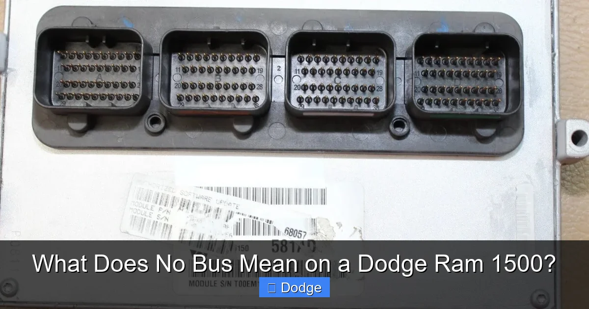 What Does No Bus Mean on a Dodge Ram 1500?