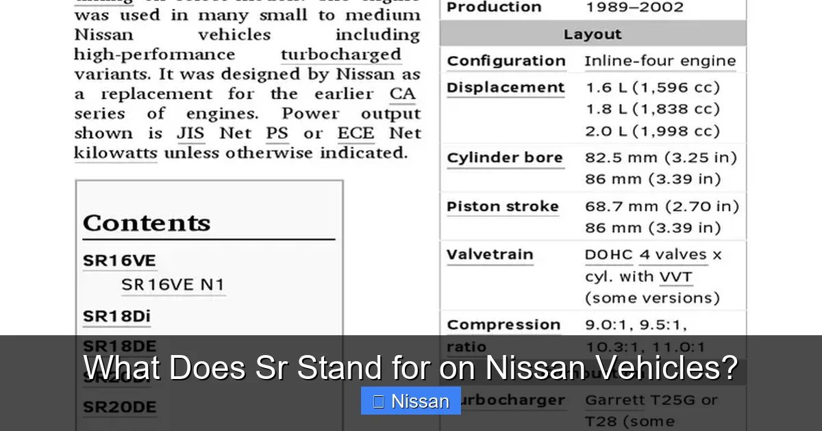 What Does Sr Stand for on Nissan Vehicles?