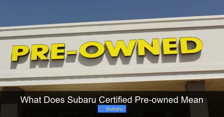 What Does Subaru Certified Pre-owned Mean
