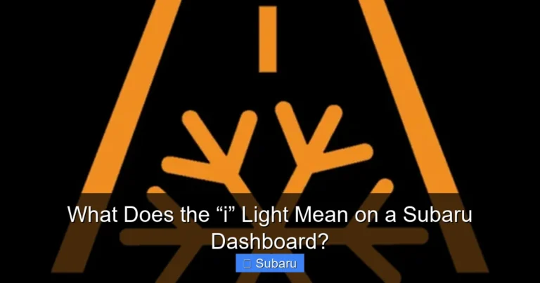 What Does the “i” Light Mean on a Subaru Dashboard?