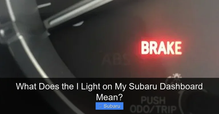 What Does the I Light on My Subaru Dashboard Mean?