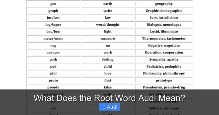 What Does the Root Word Audi Mean?