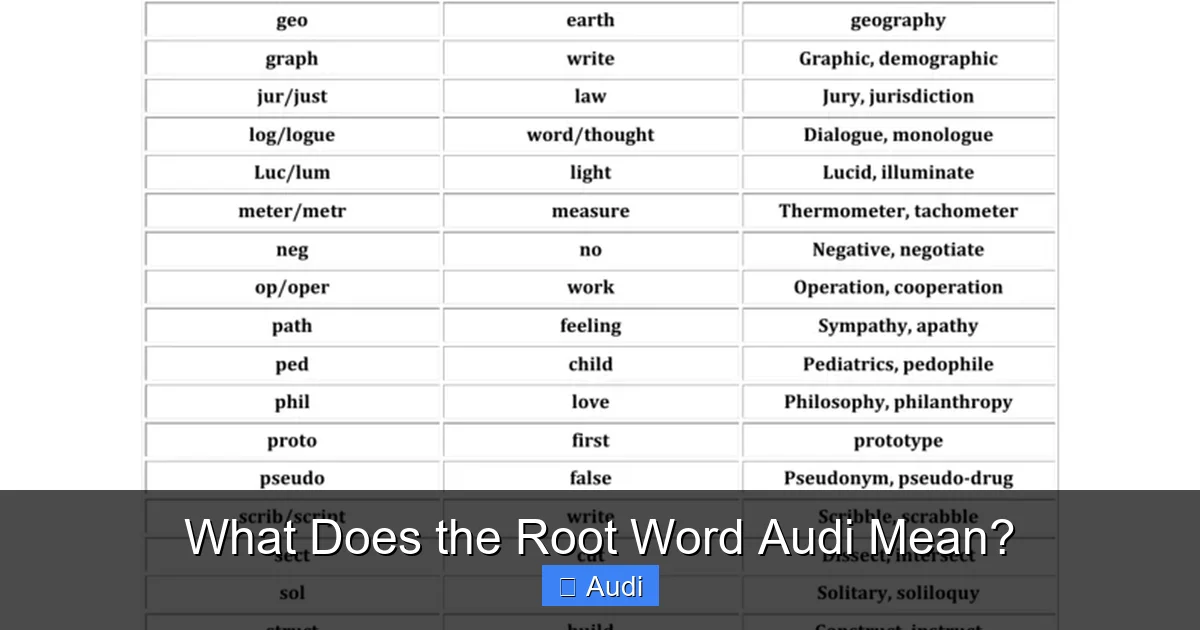 What Does the Root Word Audi Mean?