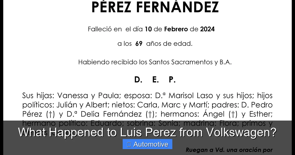 What Happened to Luis Perez from Volkswagen?