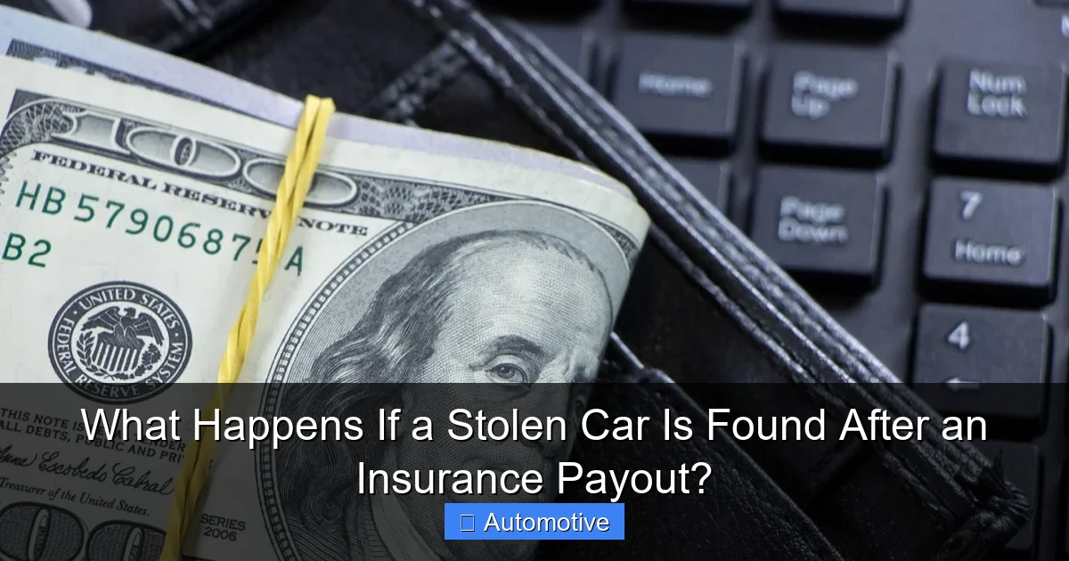 What Happens If a Stolen Car Is Found After an Insurance Payout?