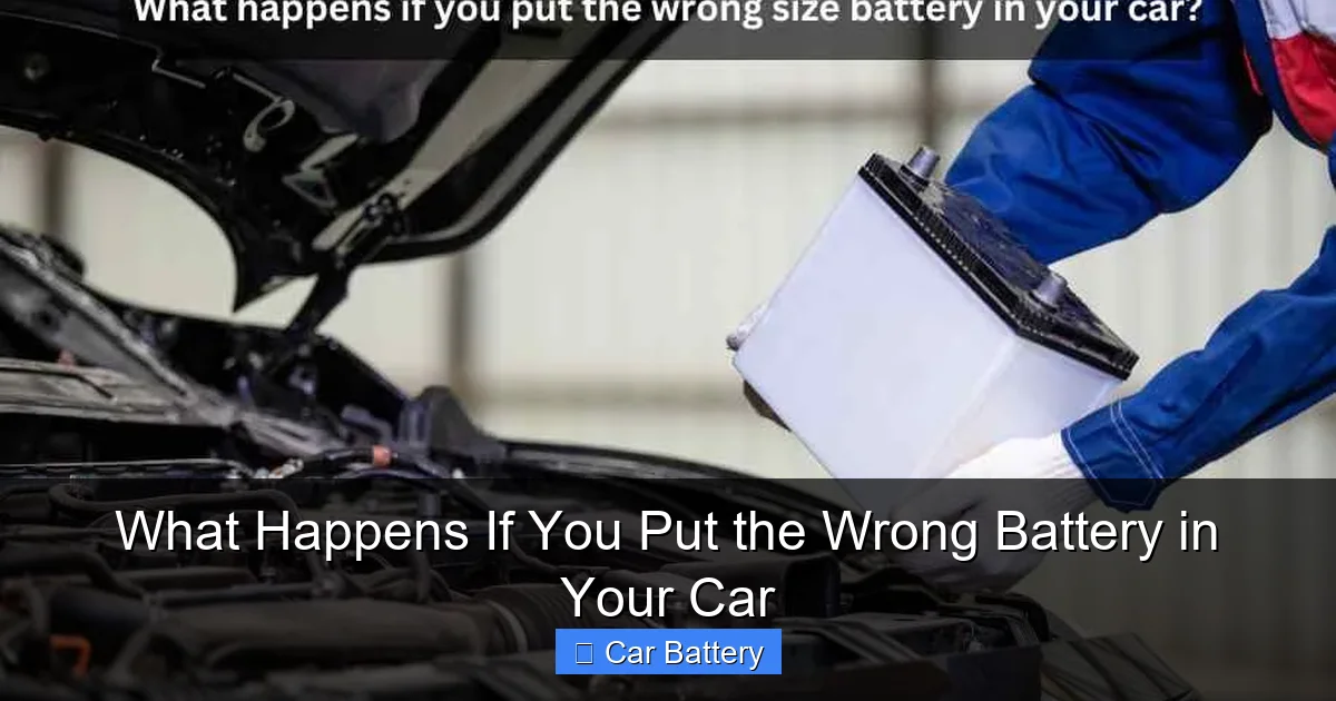 What Happens If You Put the Wrong Battery in Your Car