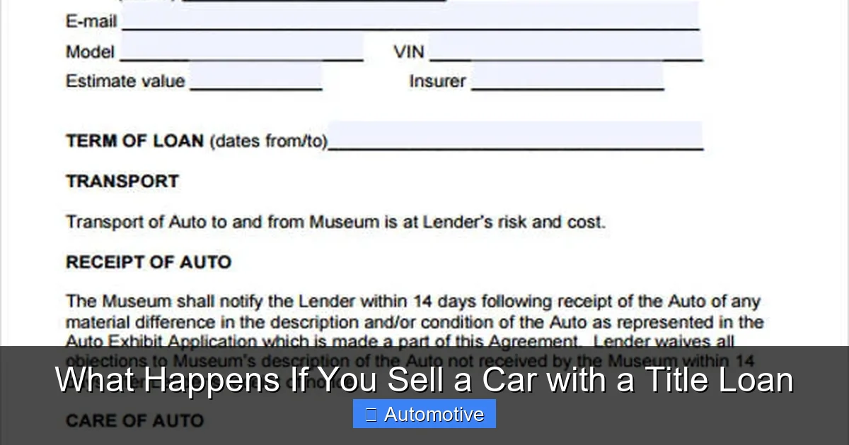 What Happens If You Sell a Car with a Title Loan