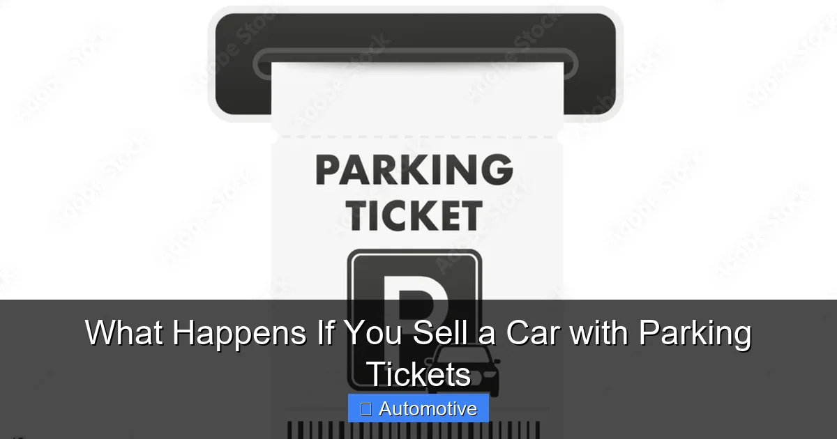What Happens If You Sell a Car with Parking Tickets