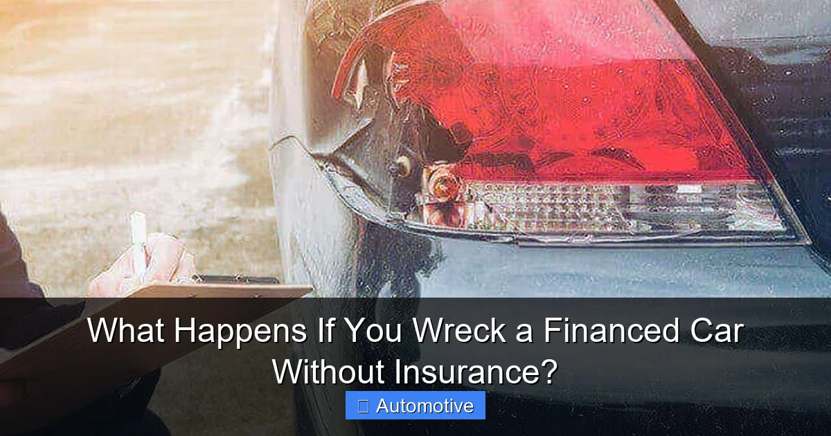 What Happens If You Wreck a Financed Car Without Insurance?