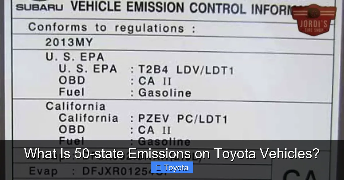 What Is 50-state Emissions on Toyota Vehicles?