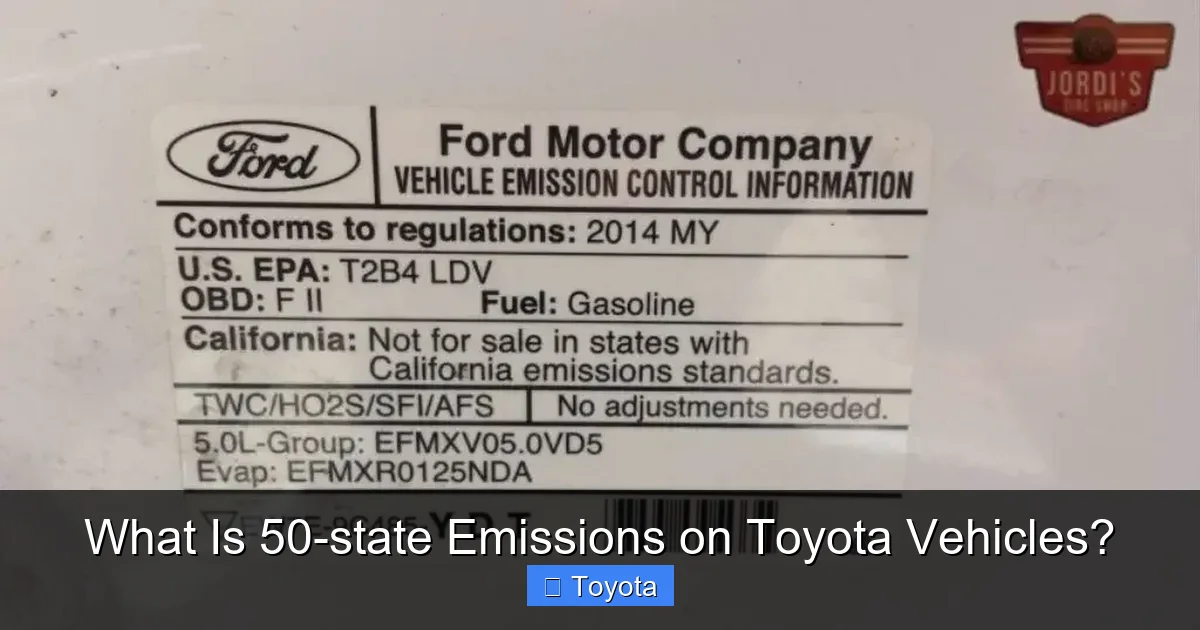 What Is 50-state Emissions on Toyota Vehicles?